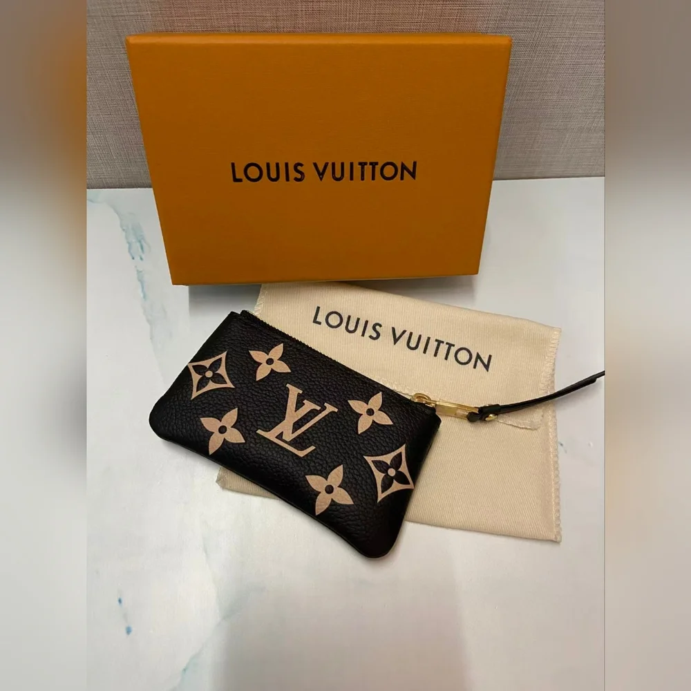 Louis Vuitton Monogram Large Patch Coin Pouch - Black & Beige